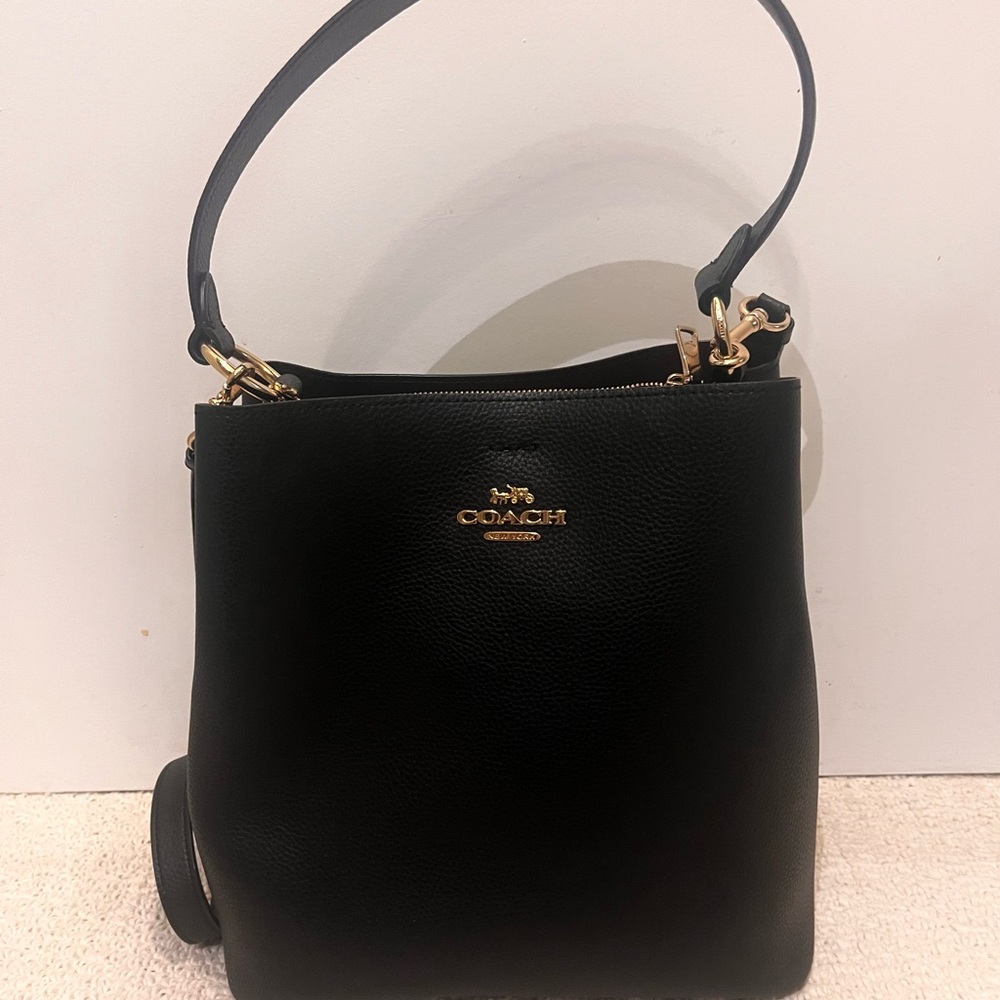 Coach Black Leather Town Bucket bag